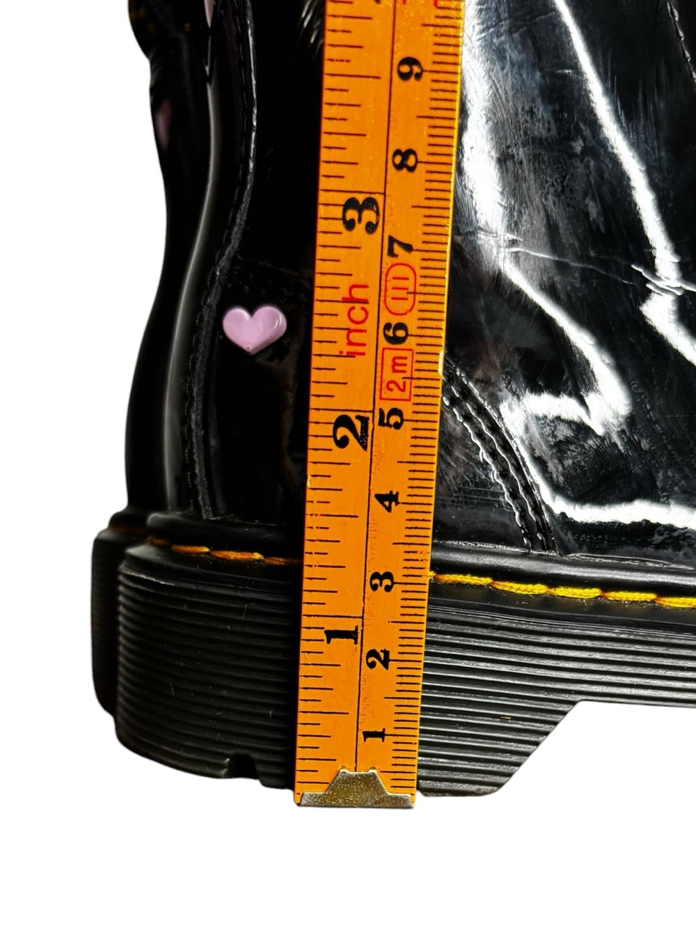 Dr Martens Junior Heart Nappa Patent Leather Pull on Zipper Boots Little Girl 11 - Picture 11 of 11